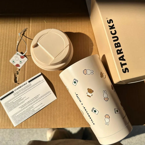 Cartoon Miffy Rabbit Coffee Cup Thermos Cup Large Capacity Exquisite Fashion Creative Personality High Appearance Birthday Gift