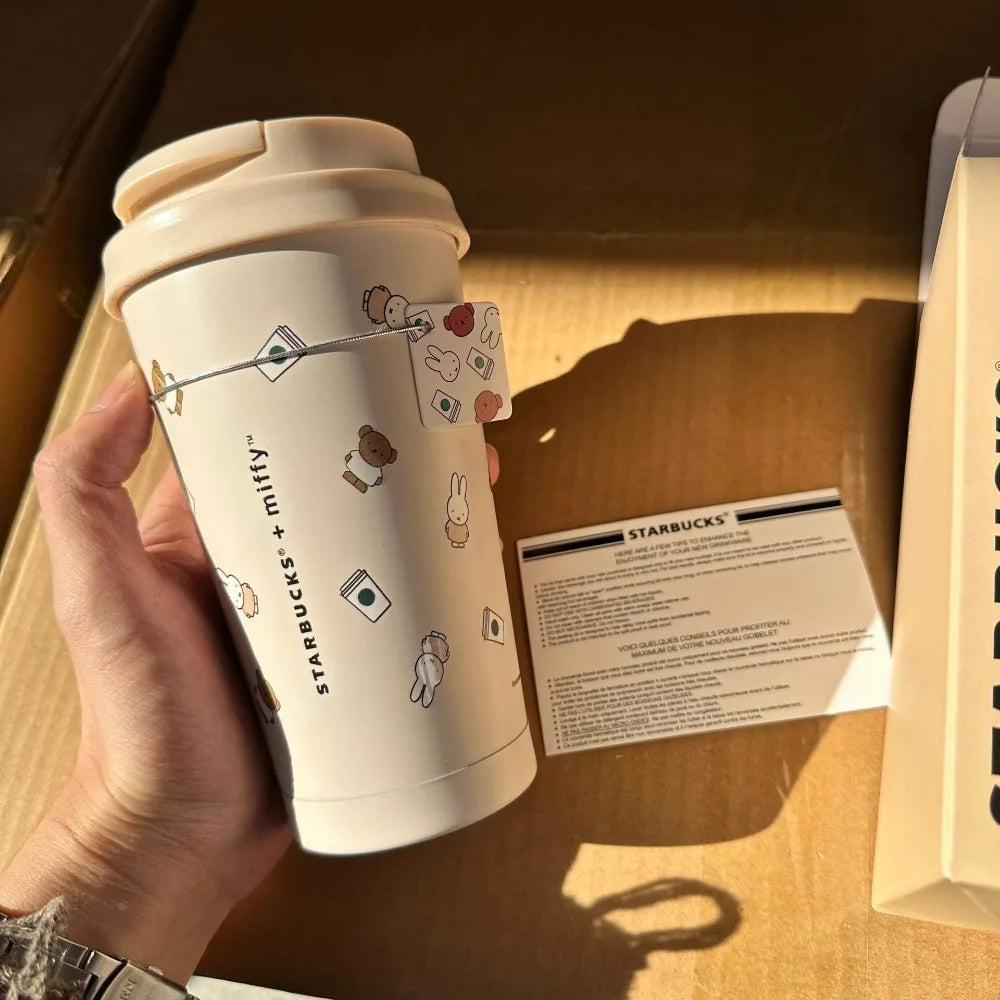 Cartoon Miffy Rabbit Coffee Cup Thermos Cup Large Capacity Exquisite Fashion Creative Personality High Appearance Birthday Gift